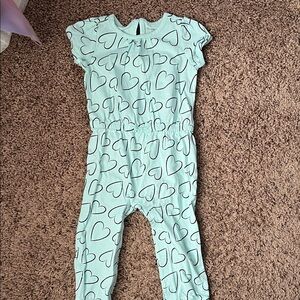 Light blue Heart Print Jumpsuit